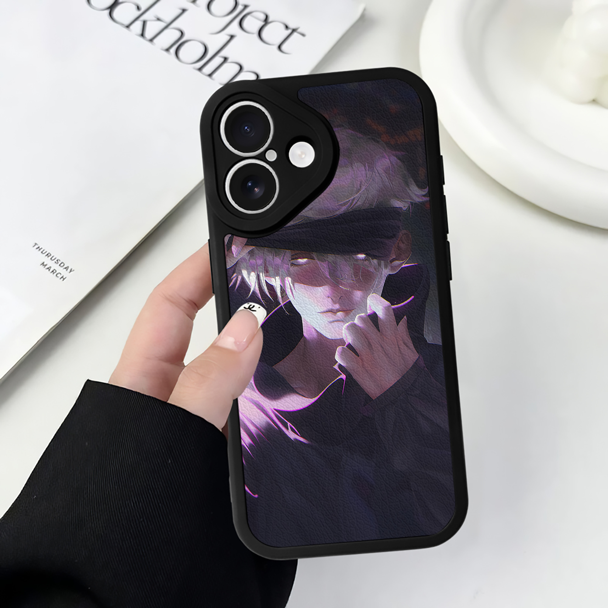 （画像用） 呪術廻戦 Jujutsu Kaisen 【iPhone 16シリーズ対応】シリコンスマホケース（レザー調） 材質：シリコン